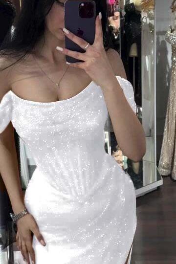 Mermaid Prom Dress Sequined Off the Shoulder Evening Dress