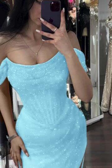 Mermaid Prom Dress Sequined Off the Shoulder Evening Dress
