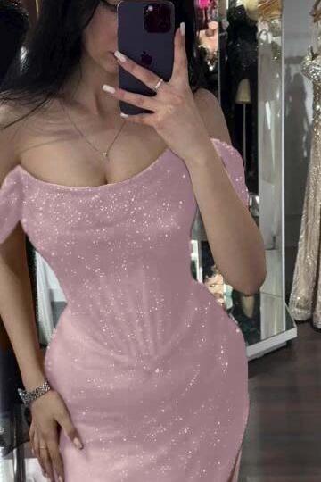 Mermaid Prom Dress Sequined Off the Shoulder Evening Dress