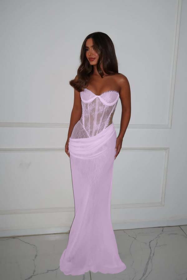 Mermaid Prom Dress Sleeveless Sweetheart Evening Dress With Lace Appliques