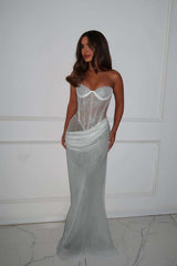 Mermaid Prom Dress Sleeveless Sweetheart Evening Dress With Lace Appliques