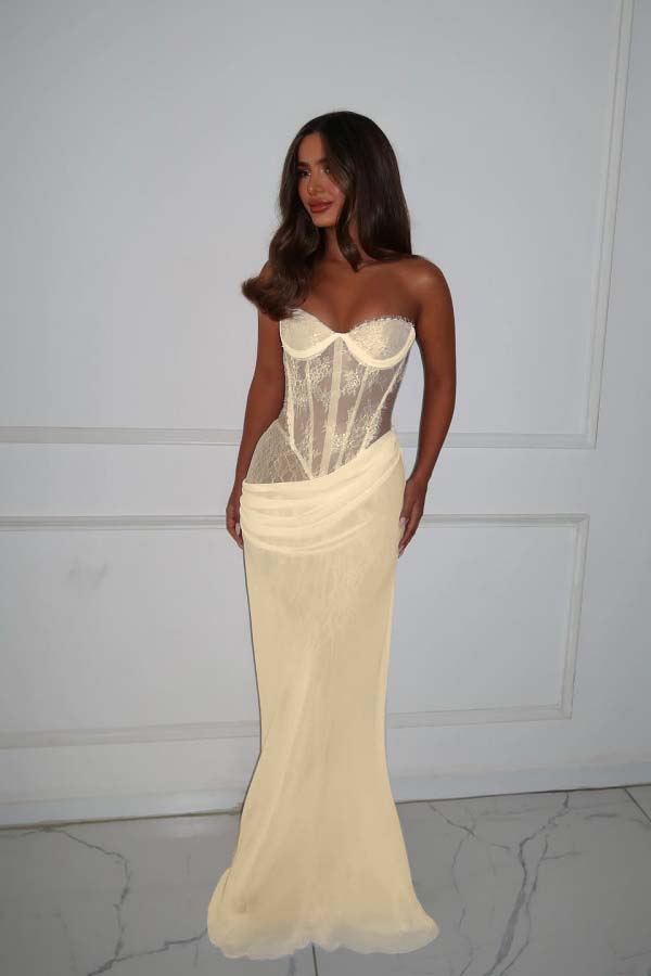 Mermaid Prom Dress Sleeveless Sweetheart Evening Dress With Lace Appliques