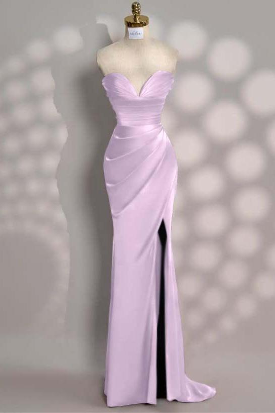 Mermaid Prom Dress Sleeveless Sweetheart Satin Evening Dress