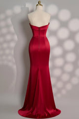Mermaid Prom Dress Sleeveless Sweetheart Satin Evening Dress