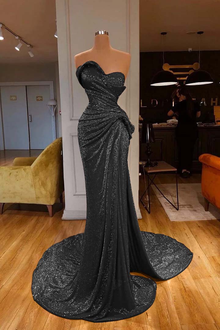 Mermaid Prom Dress Sleeveless Sweetheart Sequined Evening Dress
