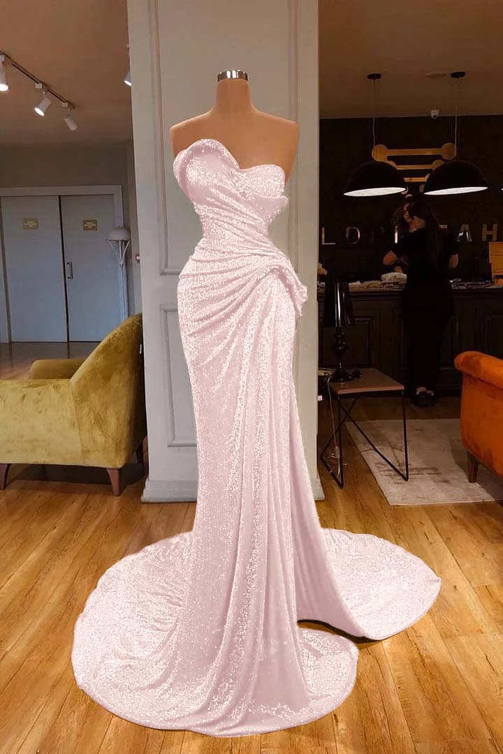 Mermaid Prom Dress Sleeveless Sweetheart Sequined Evening Dress