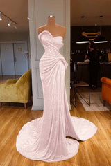 Mermaid Prom Dress Sleeveless Sweetheart Sequined Evening Dress