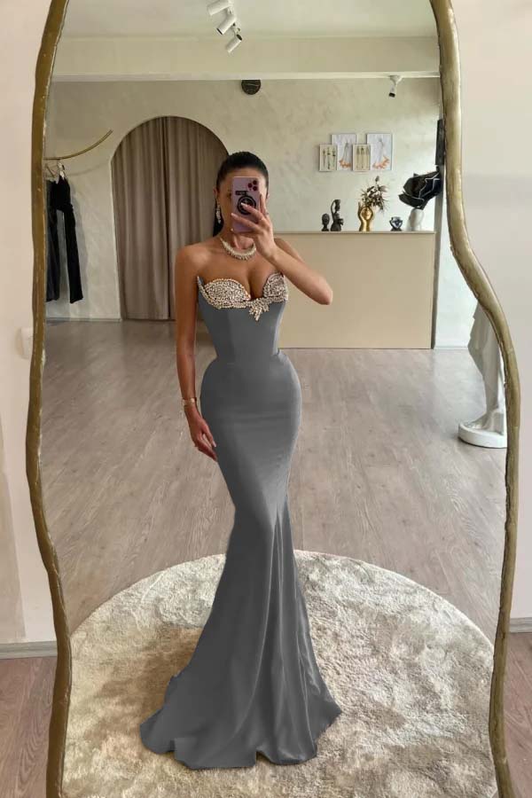 Mermaid Prom Dress Sweetheart Beaded Evening Dress