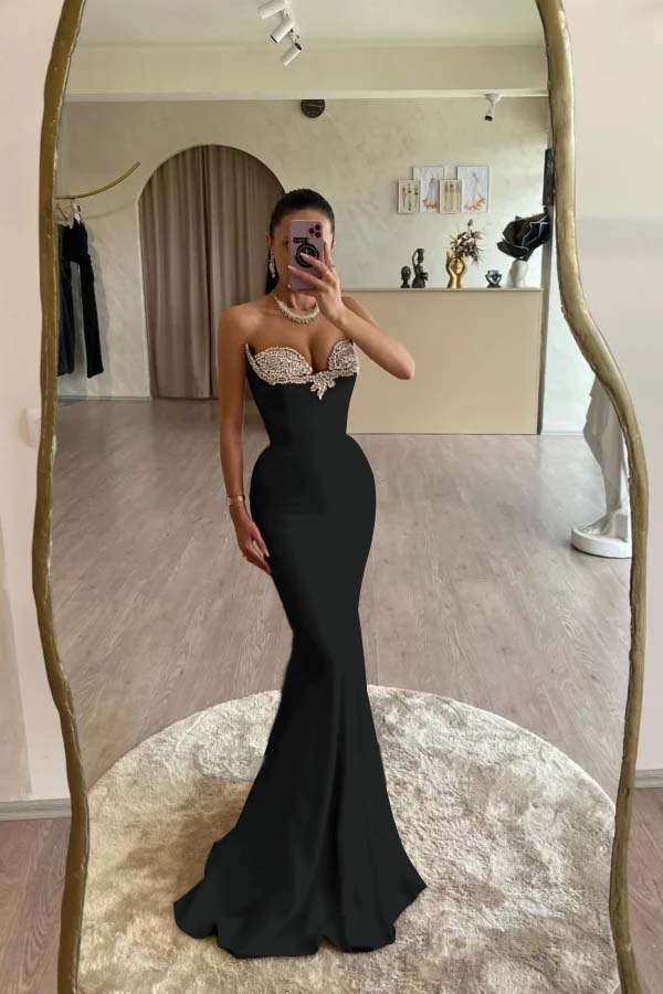 Mermaid Prom Dress Sweetheart Beaded Evening Dress