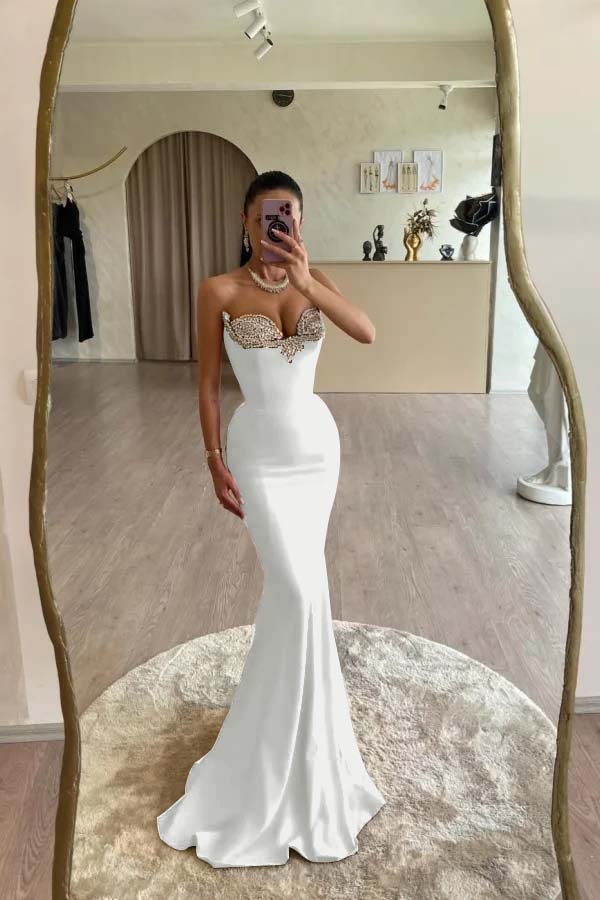 Mermaid Prom Dress Sweetheart Beaded Evening Dress