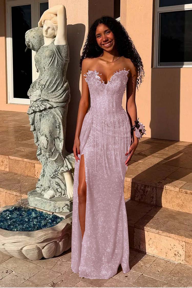 Mermaid Prom Dress Sweetheart Sleeveless Beaded Evening Dress