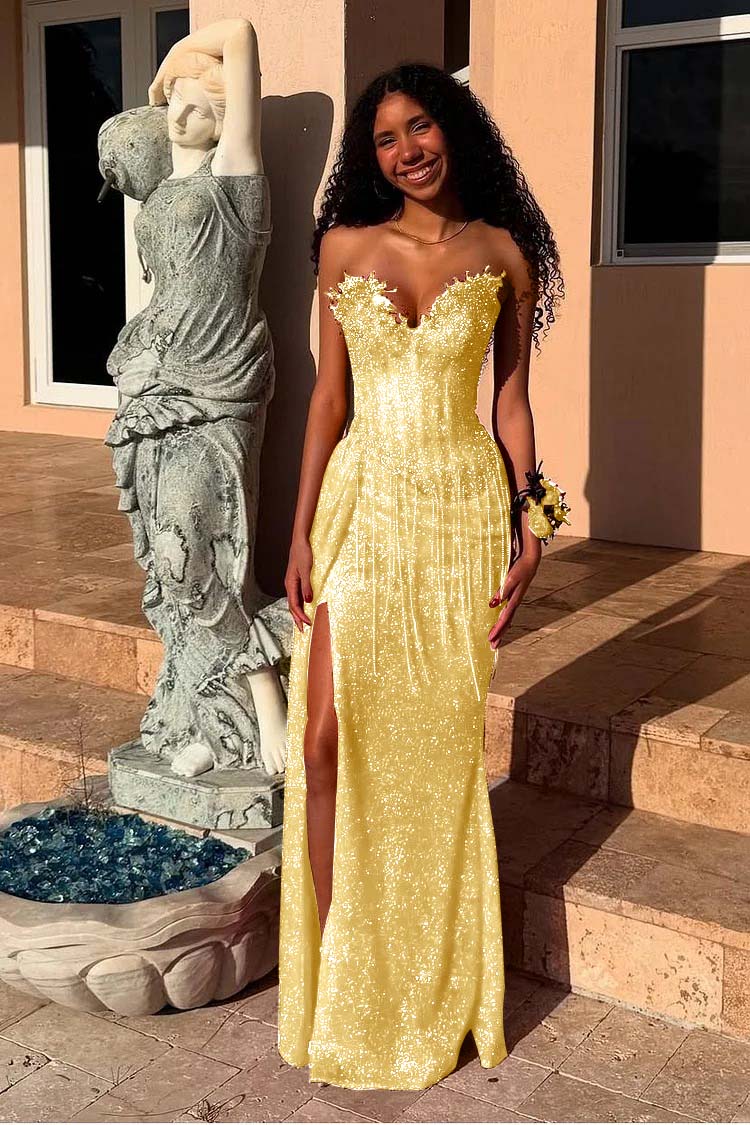 Mermaid Prom Dress Sweetheart Sleeveless Beaded Evening Dress
