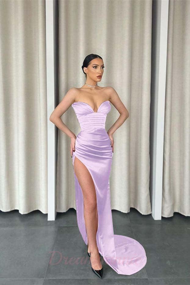 Mermaid Sweetheart Floor Length Sleeveless High Split Prom Dress