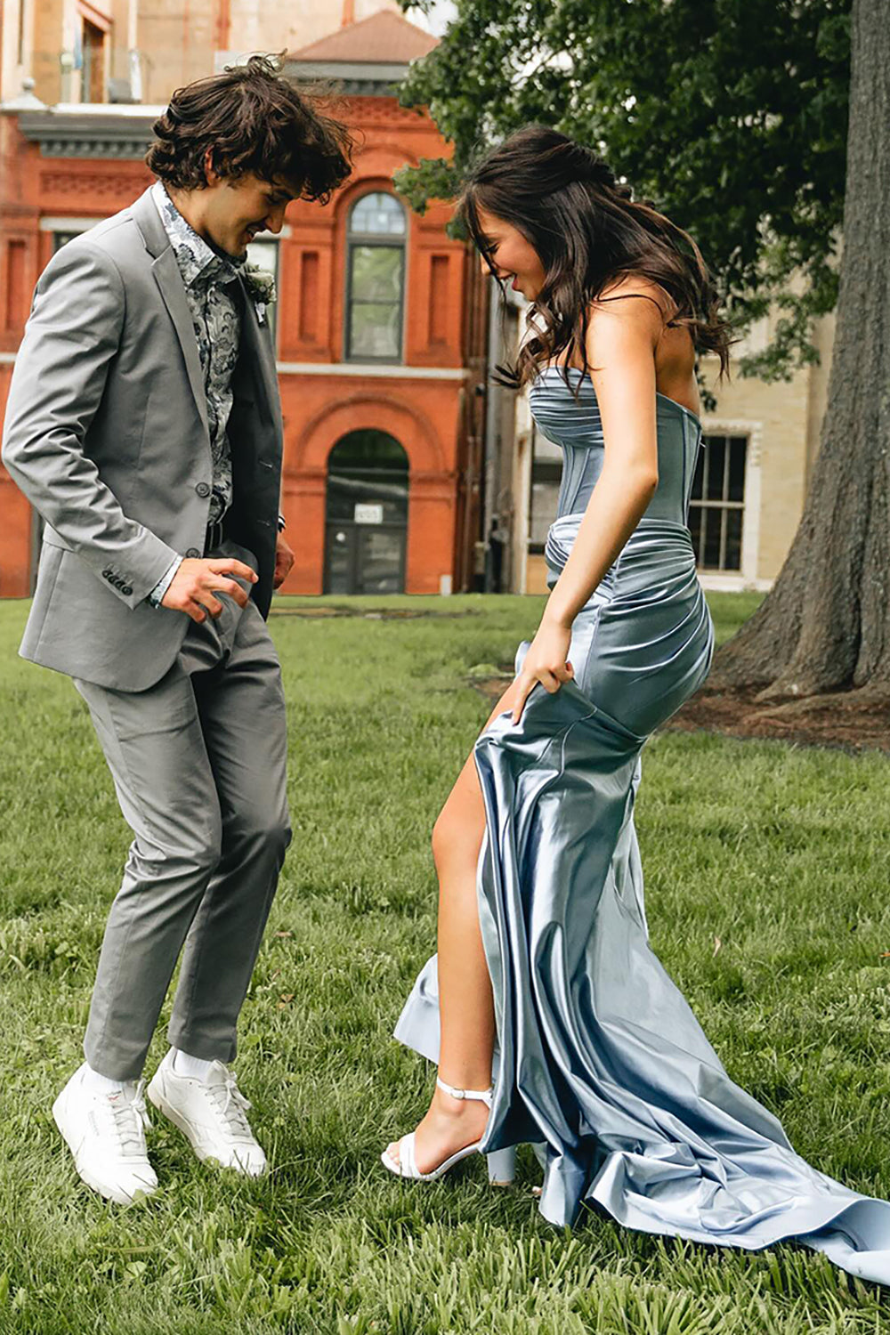 Mermaid Yellow Prom Dress Sweetheart Long Formal Dress With Slit