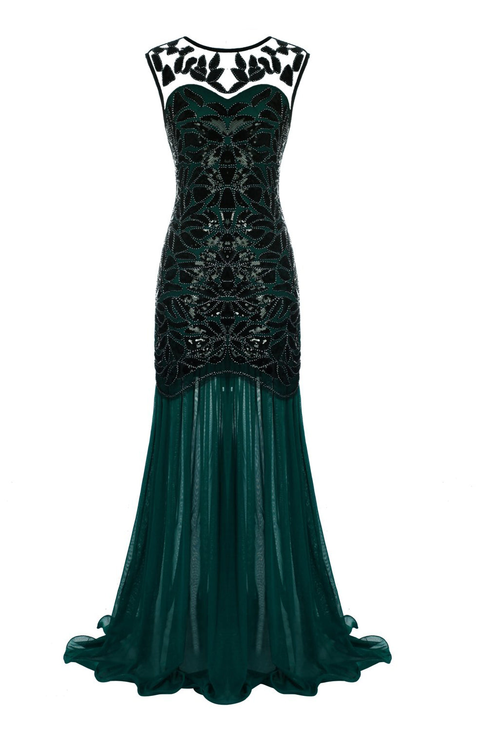 Dark Green Sequin Flapper Dress