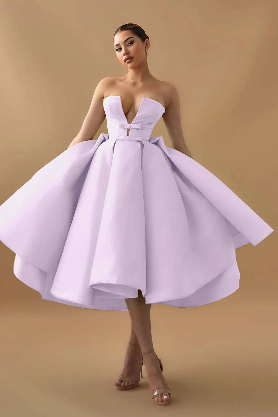 Mint Green Graduation Dress Strapless Sleeveless A Line Cocktail Dress With Ruffles