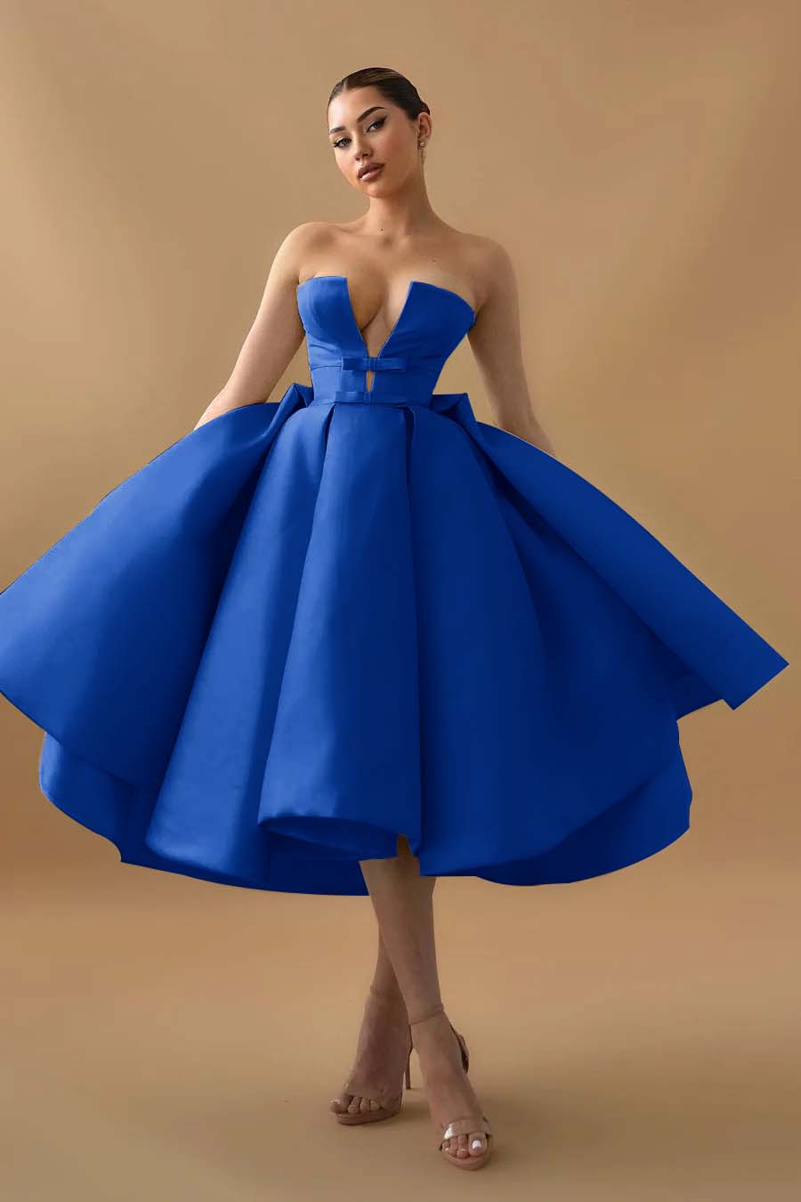 Mint Green Graduation Dress Strapless Sleeveless A Line Cocktail Dress With Ruffles