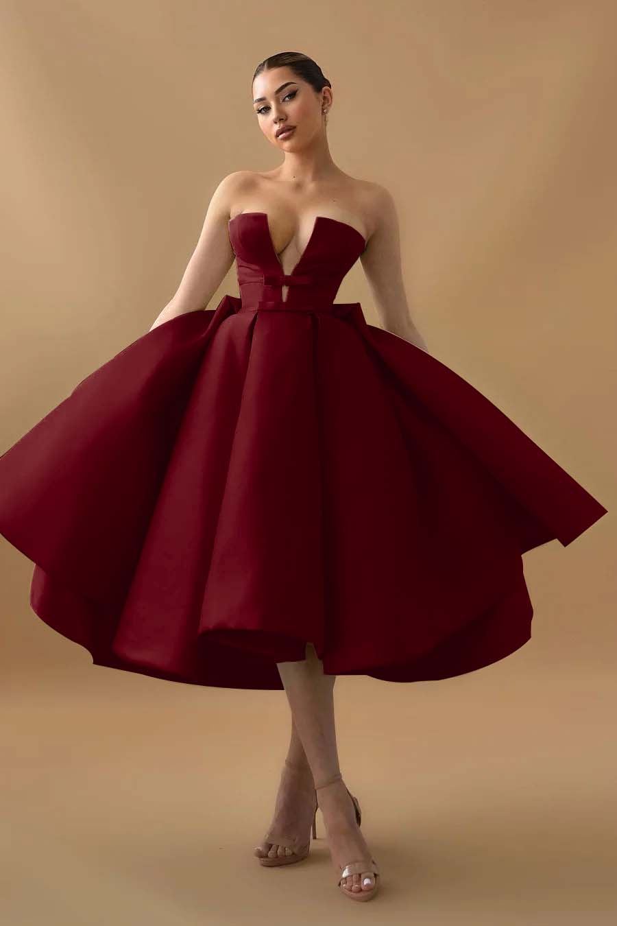 Mint Green Graduation Dress Strapless Sleeveless A Line Cocktail Dress With Ruffles