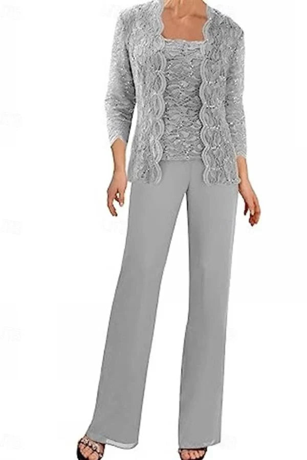 Mint Green Mother of the Bride Pantsuit 3/4 Sleeve Wedding Guest Dress Pantsuit