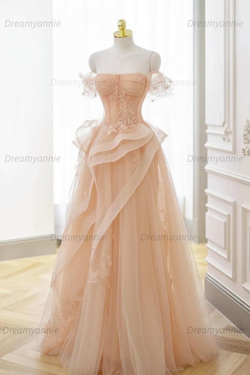 Mint Green Prom Dress Tulle Lace Long Elegant Corset Formal Party Evening Dress