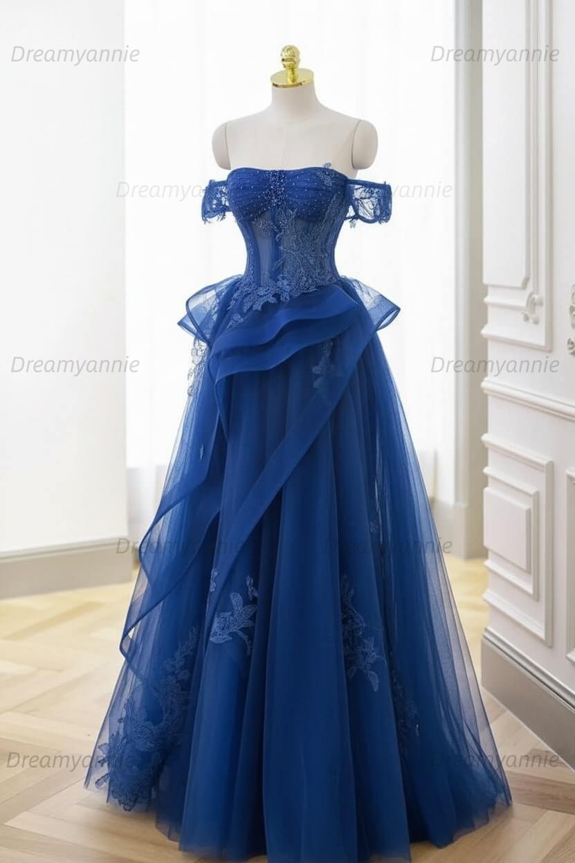 Mint Green Prom Dress Tulle Lace Long Elegant Corset Formal Party Evening Dress