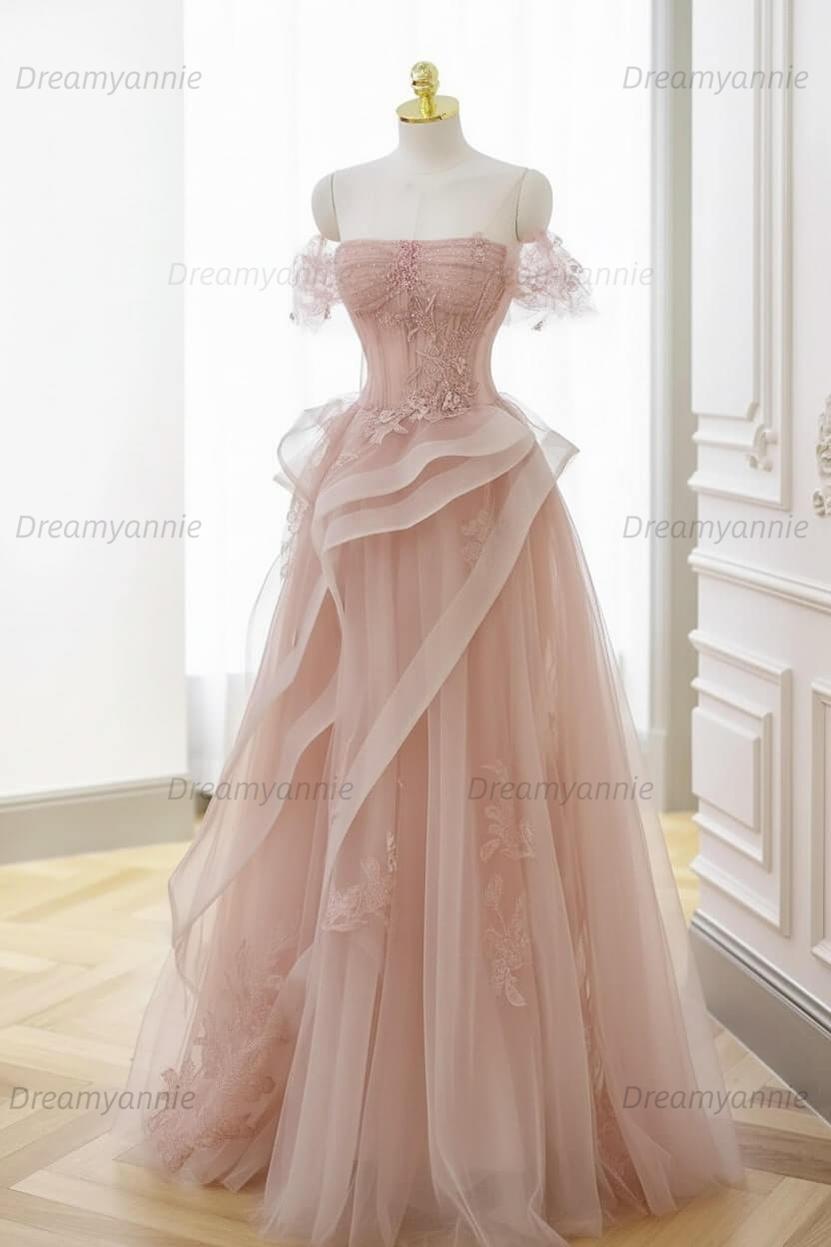 Mint Green Prom Dress Tulle Lace Long Elegant Corset Formal Party Evening Dress