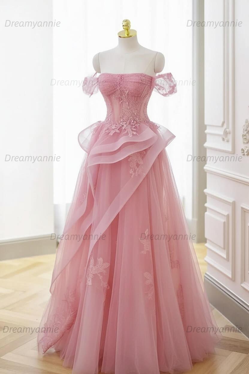 Mint Green Prom Dress Tulle Lace Long Elegant Corset Formal Party Evening Dress