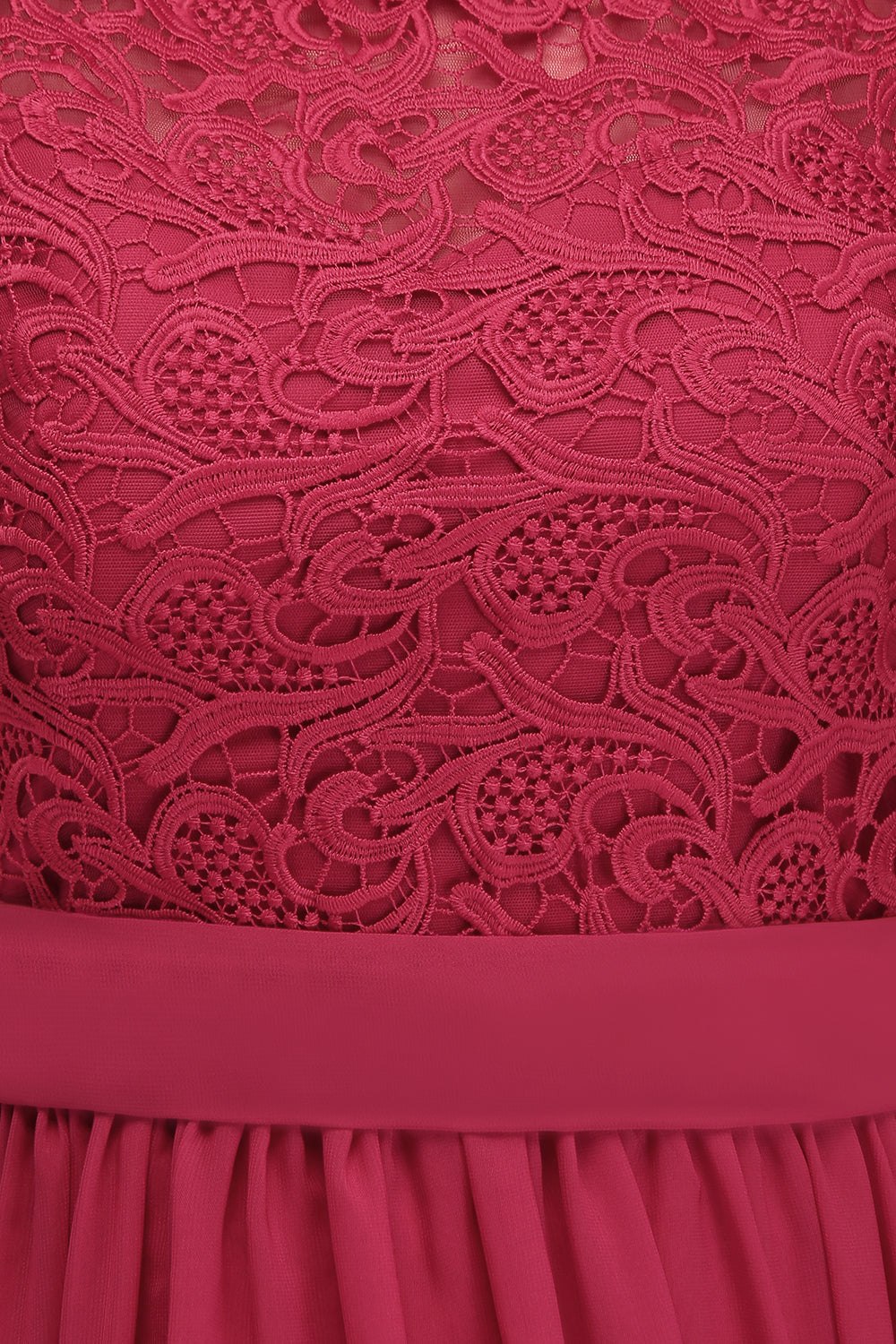 Navy Bridesmaid Dress Crew Neck Lace Chiffon Evening Dress