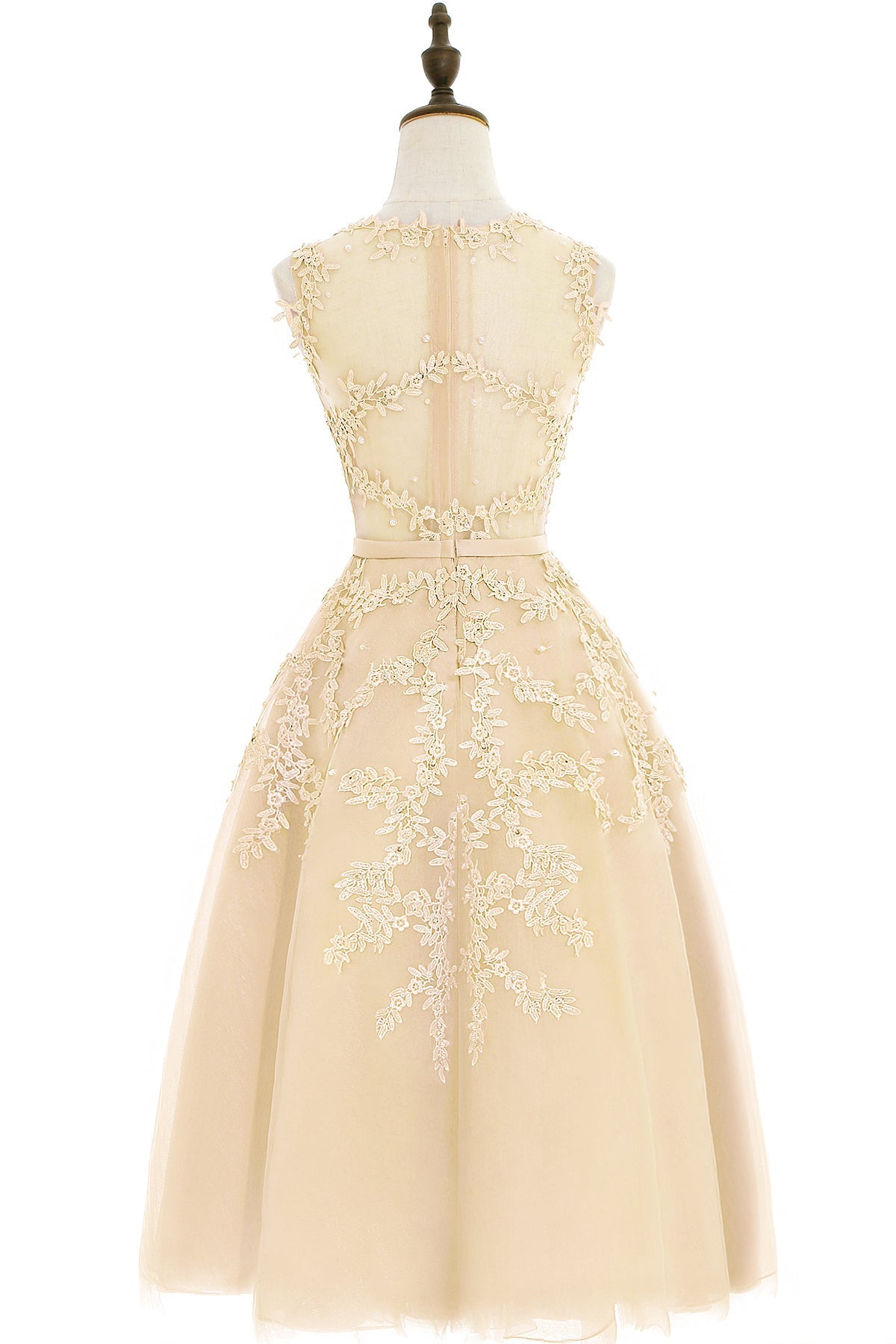 Navy Crew Neck Graduation Dress Tulle Appliques A Line Wedding Party Dress