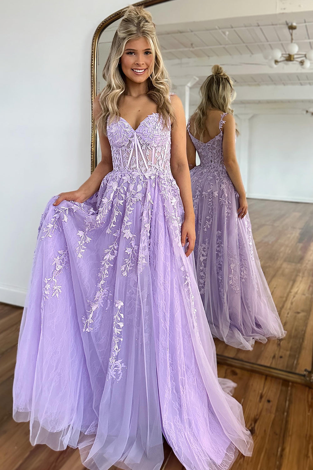Navy Off the Shoulder Prom Dress with Appliques