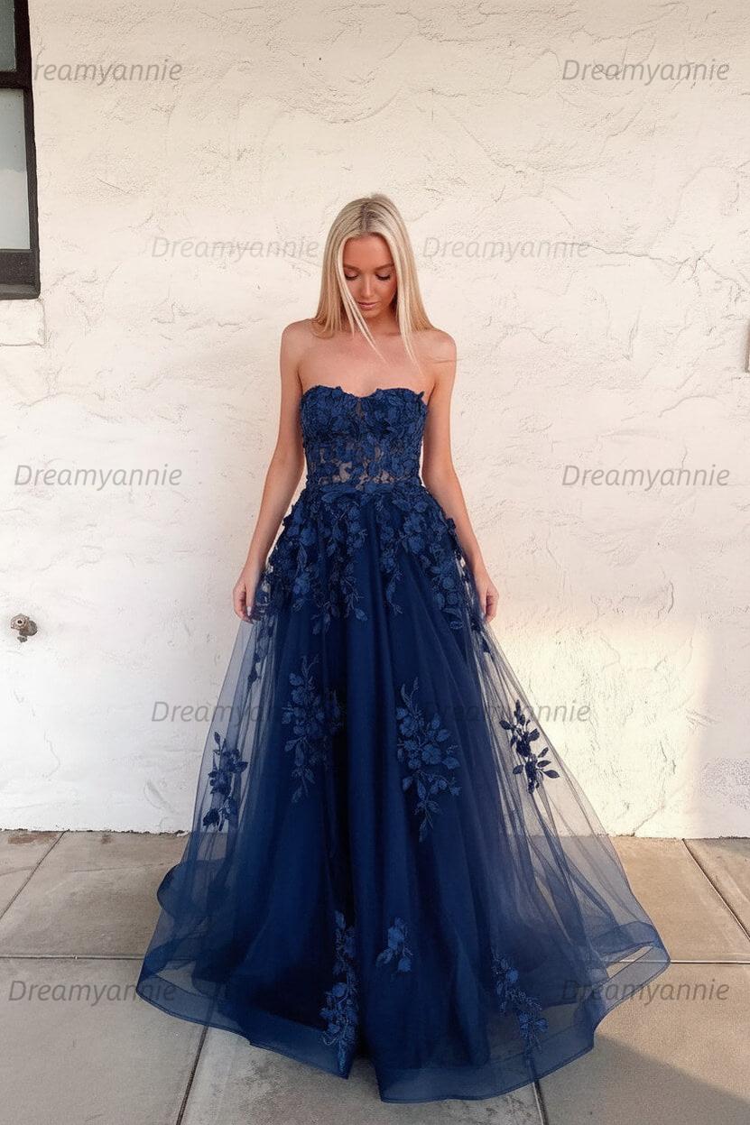 Orange Prom Dress Sweetheart Long Evening Dress with Appliques