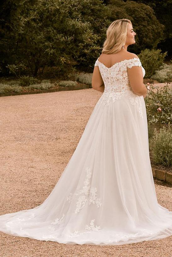 Off The Shoulder A-Line Beach Wedding Dress
