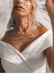 Off-The-Shoulder A-Line Beach Wedding Dresses
