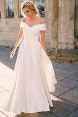 Off-The-Shoulder A-Line Beach Wedding Dresses