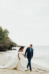 Off The Shoulder A Line Bridal Gown Garden Beach Wedding Dress