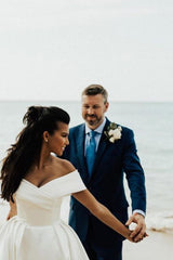 Off The Shoulder A Line Bridal Gown Garden Beach Wedding Dress