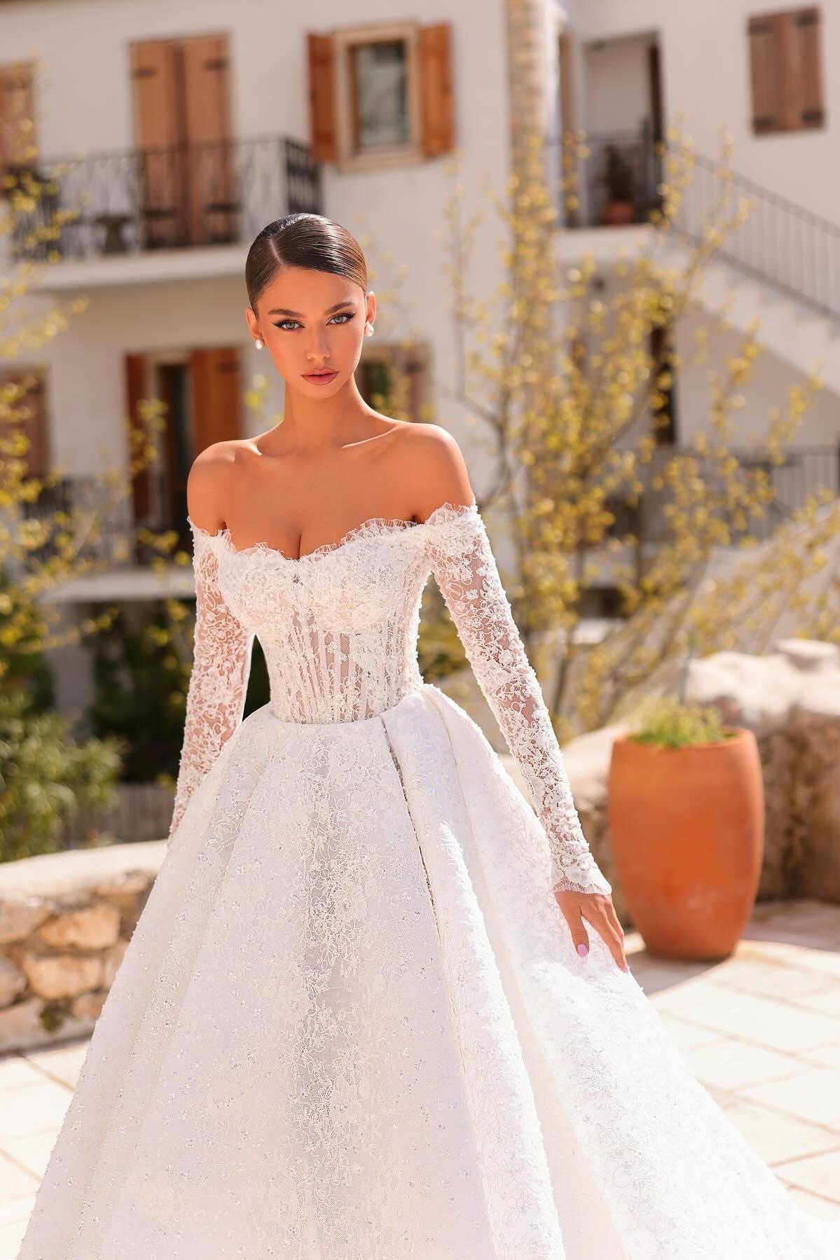 Dreamyannie Women Off The Shoulder Wedding Dress Ball Gown Beaded Lace Appliques Bridal Gown Dreamyannie UK Dreamyannie Women Off The Shoulder Wedding Dress Ball Gown Beaded Lace Appliques Bridal Gown Dreamyannie UK