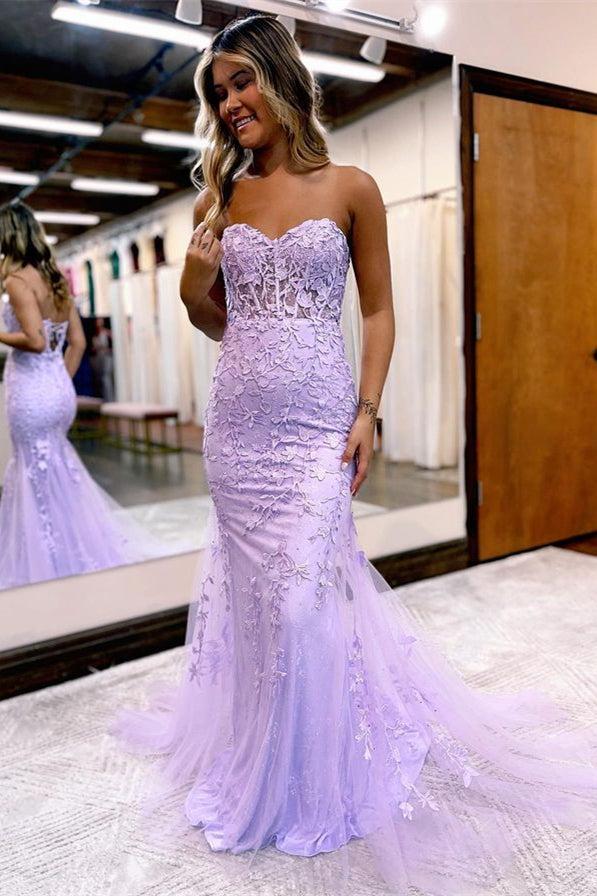 Off the Shoulder A Line Tulle Evening Dress with Appliques