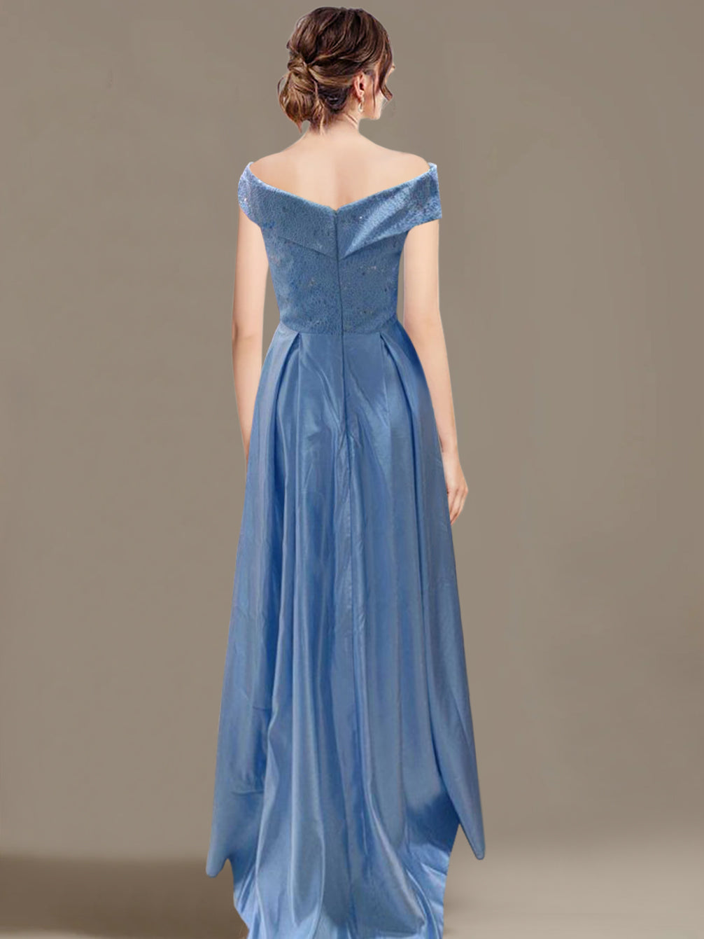 Off-the-Shoulder Asymmetrical A-Line Mother of the Bride Dresses with Ruffles
