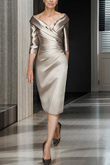 Off-the-Shoulder Column Gowns for the Mother of the Bride