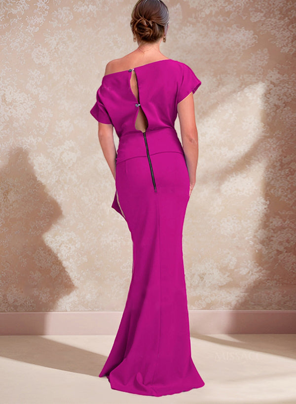 One-Shoulder Mermaid/Trumpet Mother of the Bride Dresses Featuring a Side Split