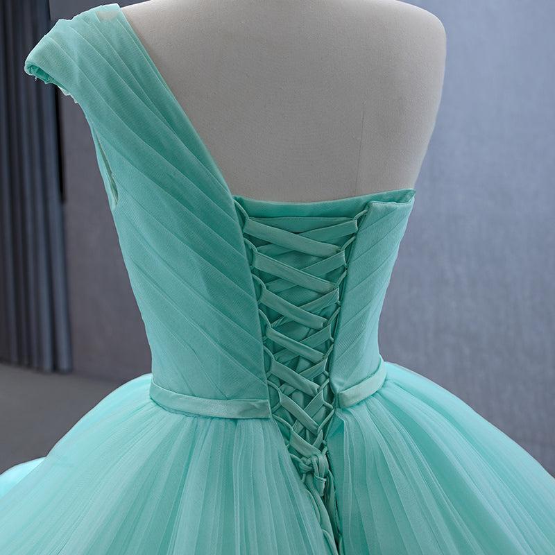 One Shoulder Quinceanera Dress Sweet 15 Tulle Ball Gown Sweet 16 Dress