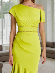 One-Shoulder Ruffled Trumpet/Mermaid Dress for Mothers of the Bride & Groom