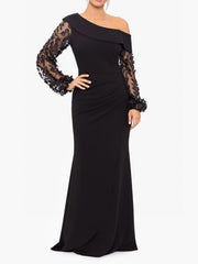 One-shoulder Trumpet/Mermaid Floor-Length Mother of the Bride & Groom Dress with Applique