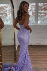 Sparkly Light Blue Mermaid Sweerheart Corset Prom Dress with Appliques