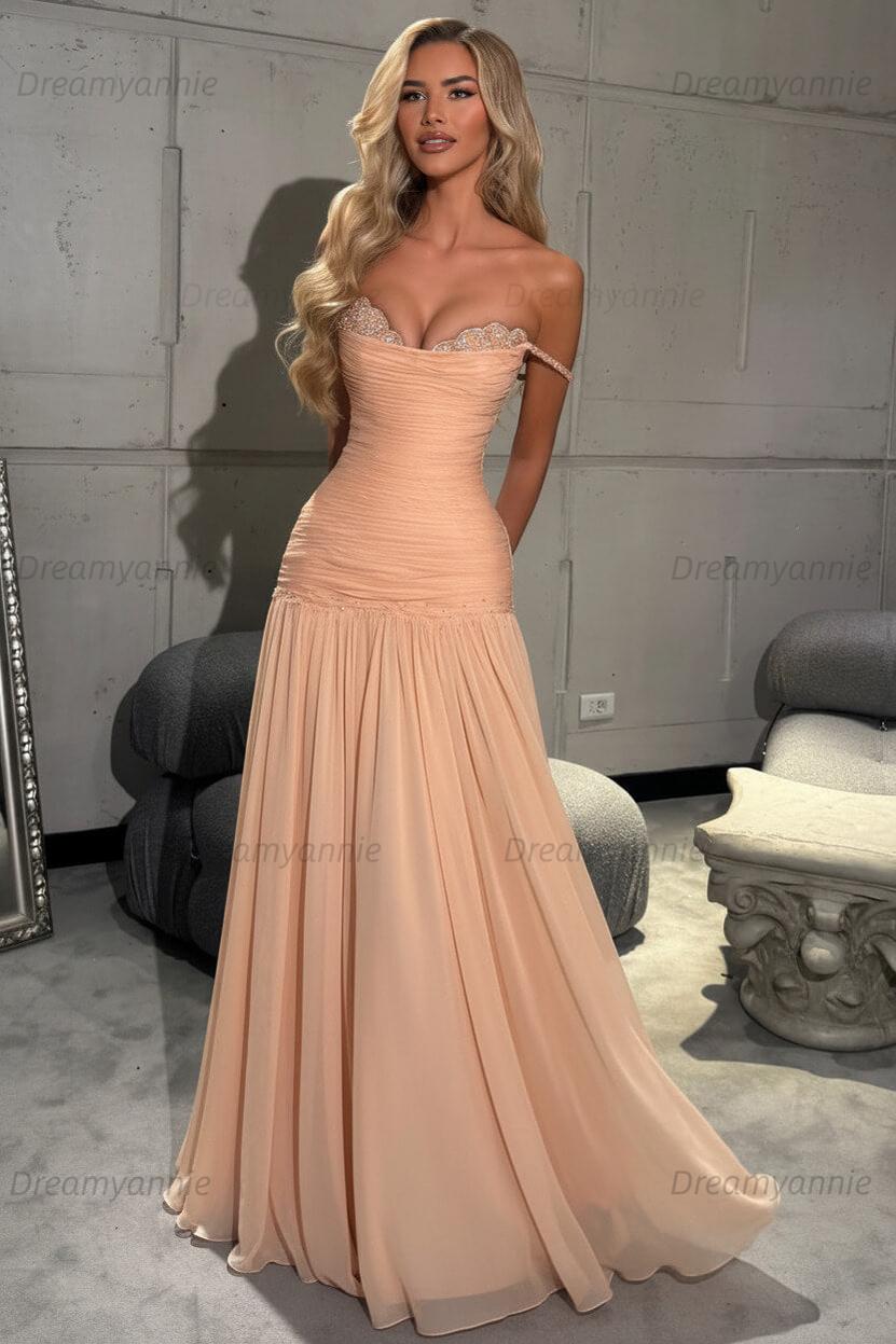 Mint Green Off The Shoulder Prom Dress A Line Formal Evening Gown