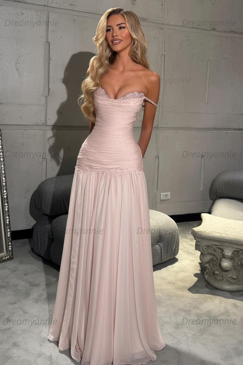 Mint Green Off The Shoulder Prom Dress A Line Formal Evening Gown