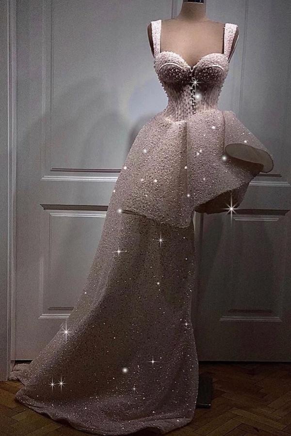 Pink A Line Graduation Dress Sleeveless Straps High Low Cocktail Dress With Sequins