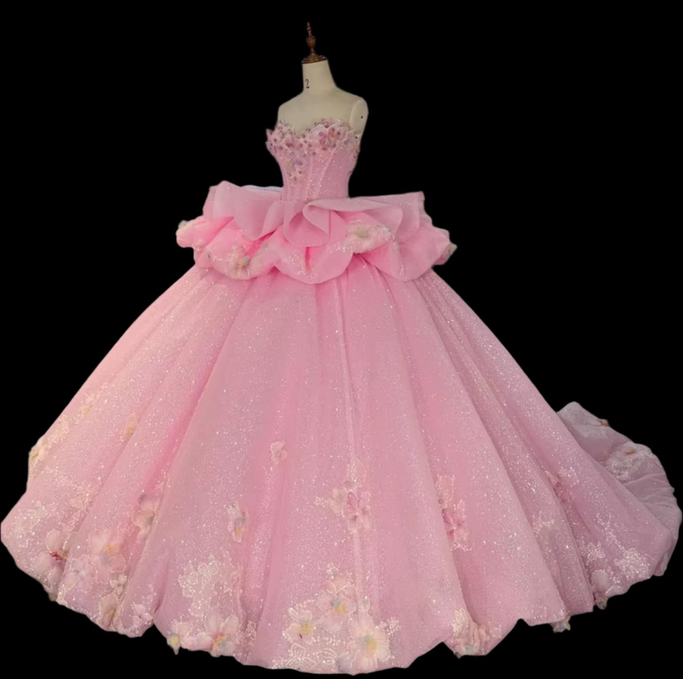 Pink Ball Gown Quinceanera Dress Sweetheart Neck Sweet 16 Dress