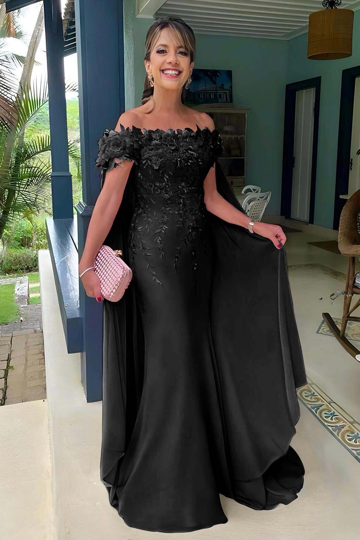 Pink Mermaid Prom Dress Off the Shoulder Evening Dress With 3D Flowers